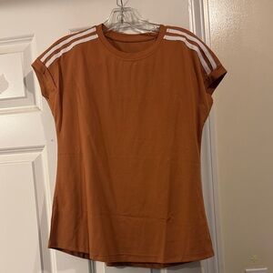 Women's Brown Top with White Stripes and matching skort